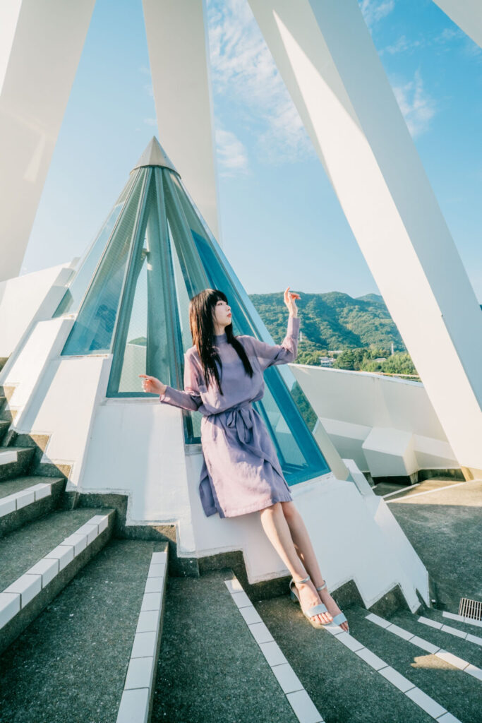 熊本三角港の展望スペースで撮影したポートレート作例