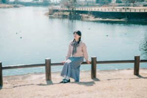 江津湖公園 冬 ポートレート撮影 熊本市 X-T5 XF35mmF1.4 作例