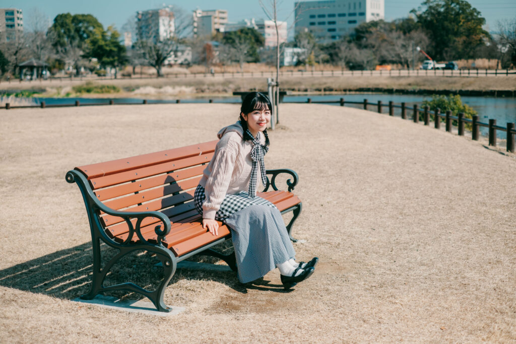 江津湖公園 冬 静かな水辺ポートレート 熊本市 作例