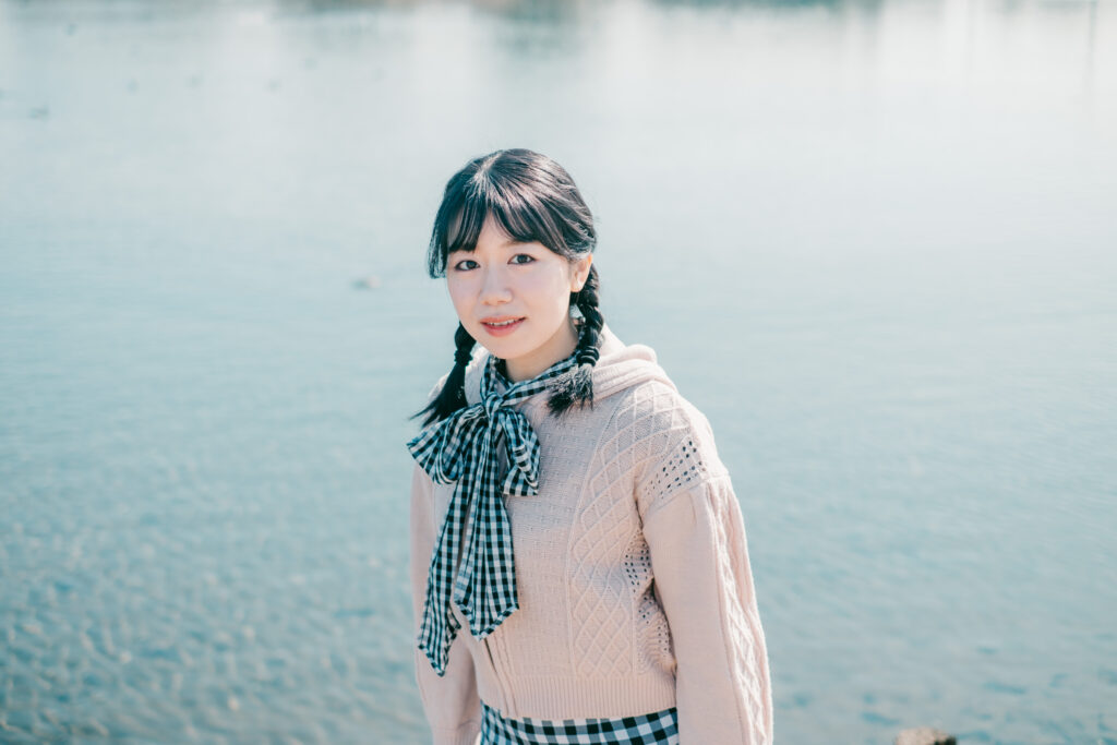 江津湖 水辺 ポートレート 冬 透明感のある作例 熊本市